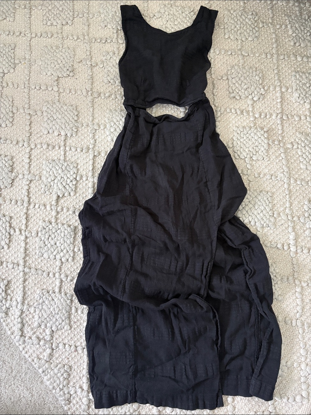 Free People Black Cutout Maxi Chemise